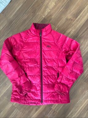 REI Pink Lightweight Zip Up Jacket in Kids Girls Youth Size Medium